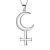 J, Moon Cross Pendant Silver