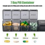 Dual Pack Weekly Pill Organizer - 7 Day Large Capacity Medication Case - Image 4