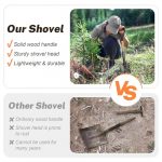 Compact Round Gardening Shovel with Durable Wooden D-Handle, 28 Inches - Image 6
