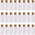 Charming 24-Piece Miniature Glass Bottle Set with Cork Stoppers
