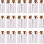 Charming 24-Piece Miniature Glass Bottle Set with Cork Stoppers