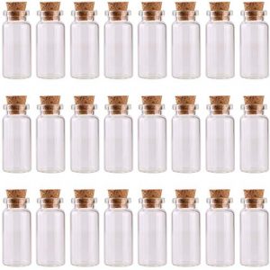 Charming 24-Piece Miniature Glass Bottle Set with Cork Stoppers