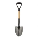 Compact Round Gardening Shovel with Durable Wooden D-Handle, 28 Inches
