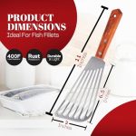 Premium Stainless Steel Fish Spatula with Wooden Handle - Image 3
