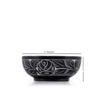 Elegant Hand-Carved Natural Stone Smudge Bowl with White Leaf Design - Image 2