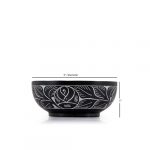 Elegant Hand-Carved Natural Stone Smudge Bowl with White Leaf Design - Image 2
