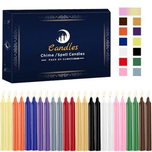 Assorted Color Mini Chime Candles - 24 Pack for Rituals, Meditation, and Celebrations