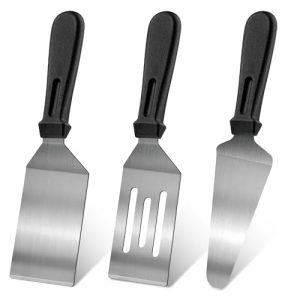 3-Piece Stainless Steel Spatula Set with Heat-Resistant Handles