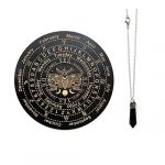 Elegant Wooden Divination Pendulum Board with Crystal Necklace
