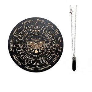 Elegant Wooden Divination Pendulum Board with Crystal Necklace