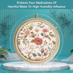 Compact Retro Pill Organizer with Mirror and Artistic Design - Image 2