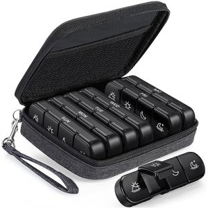 Chic Weekly Pill Organizer with Portable Carry Bag