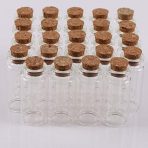 Charming 24-Piece Miniature Glass Bottle Set with Cork Stoppers - Image 4