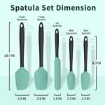 Five-Piece Silicone Spatula Set in Aqua Green and Black - Image 3