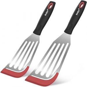 Premium Fish Spatula Turner Set of 2 - Perfect for Nonstick Cookware