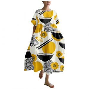 Japanese Art Inspired Plus-Size Dress