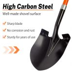 Robust 56-Inch Gardening Shovel with Round Blade and Fiberglass Handle - Image 4