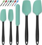 Five-Piece Silicone Spatula Set in Aqua Green and Black