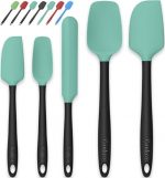 Five-Piece Silicone Spatula Set in Aqua Green and Black