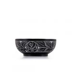 Elegant Hand-Carved Natural Stone Smudge Bowl with White Leaf Design - Image 3