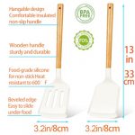 2-Piece Silicone Spatula Set with Wood Handle for Non-Stick Cookware - Image 3