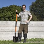 Robust 56-Inch Gardening Shovel with Round Blade and Fiberglass Handle - Image 2