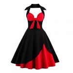 Women's Vintage Rockabilly Swing Dress with Retro Hepburn Style