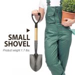 Compact Round Gardening Shovel with Durable Wooden D-Handle, 28 Inches - Image 5