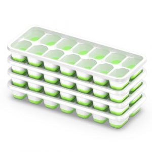 Stackable Ice Cube Trays with Lids - Set of 4