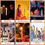 Assorted Color Mini Chime Candles - 24 Pack for Rituals, Meditation, and Celebrations - Image 3