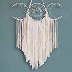 Bohemian Triple Moon Goddess Dream Catcher Wall Hanging