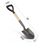 Compact Round Gardening Shovel with Durable Wooden D-Handle, 28 Inches - Image 3