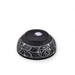 Elegant Hand-Carved Natural Stone Smudge Bowl with White Leaf Design - Image 4