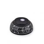 Elegant Hand-Carved Natural Stone Smudge Bowl with White Leaf Design - Image 4