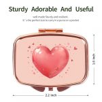 "Heart Patterned Rose Gold Pill Box with Mirror" - Image 2