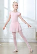 Charming Flutter Sleeve Ballet Leotard for Girls with Skirt and Criss-Cross Back - Image 3