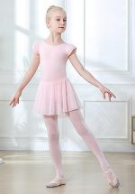 Charming Flutter Sleeve Ballet Leotard for Girls with Skirt and Criss-Cross Back - Image 3