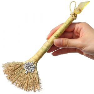 Crystal Tree of Life Altar Broom – Wiccan Cleansing Tool for Ritual Spaces