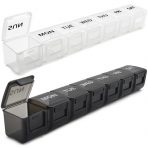 Dual Pack Weekly Pill Organizer - 7 Day Large Capacity Medication Case