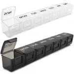 Dual Pack Weekly Pill Organizer - 7 Day Large Capacity Medication Case