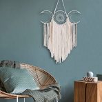 Bohemian Triple Moon Goddess Dream Catcher Wall Hanging - Image 2