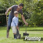 Compact Round Gardening Shovel with Durable Wooden D-Handle, 28 Inches - Image 2