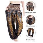 Women's Boho Flowy Yoga Harem Pants with Smocked Waist - Image 2