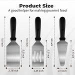3-Piece Stainless Steel Spatula Set with Heat-Resistant Handles - Image 3
