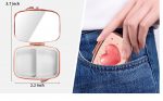 "Heart Patterned Rose Gold Pill Box with Mirror" - Image 5