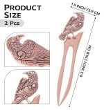 Antique Rose Gold Raven Hair Forks (2pcs Set) - Image 4