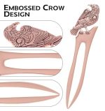 Antique Rose Gold Raven Hair Forks (2pcs Set) - Image 3