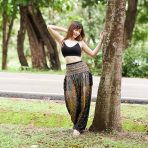 Women's Boho Flowy Yoga Harem Pants with Smocked Waist - Image 5