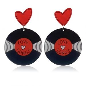 Retro Rock 'n Roll Record Dangle Earrings