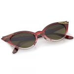 Glamorous 50s Vintage Cat Eye Sunglasses with Rhinestone Detailing - Image 2